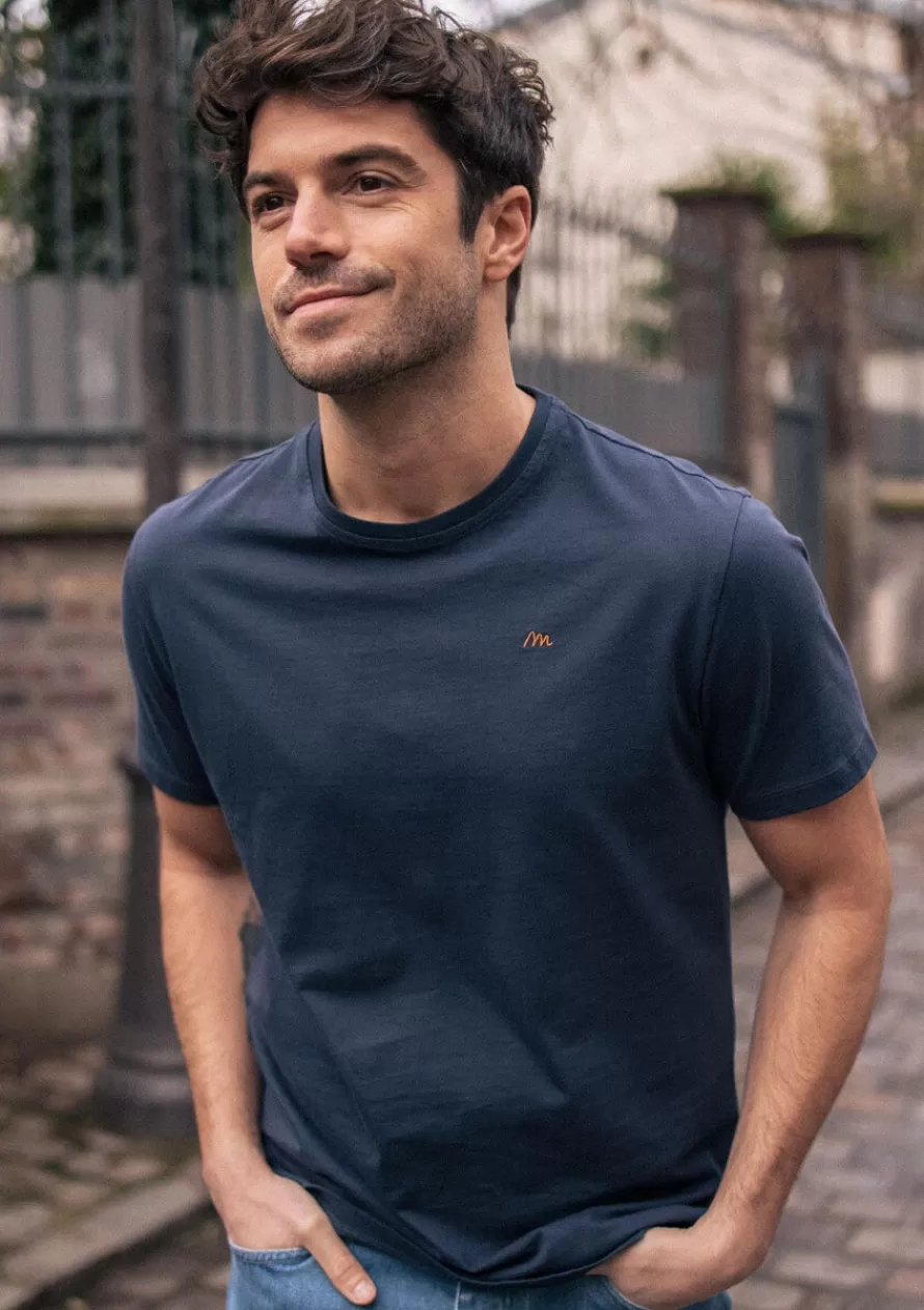 Montlimart T-shirts<T-SHIRT HERITAGE BLEU MARINE BleuMarine