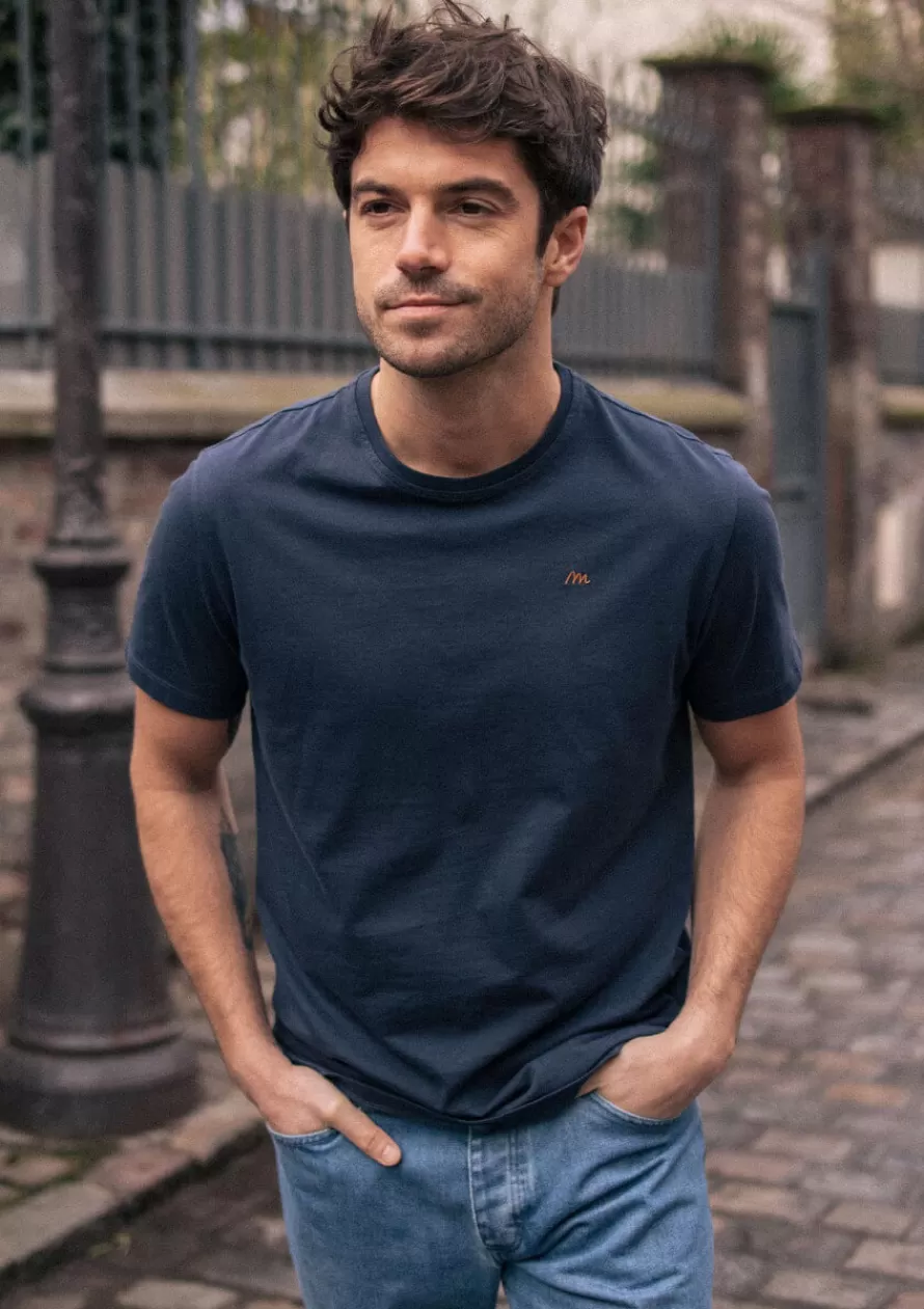 Montlimart T-shirts<T-SHIRT HERITAGE BLEU MARINE BleuMarine